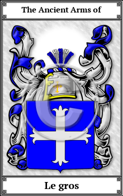 Le gros Family Crest Download (JPG)  Book Plated - 150 DPI